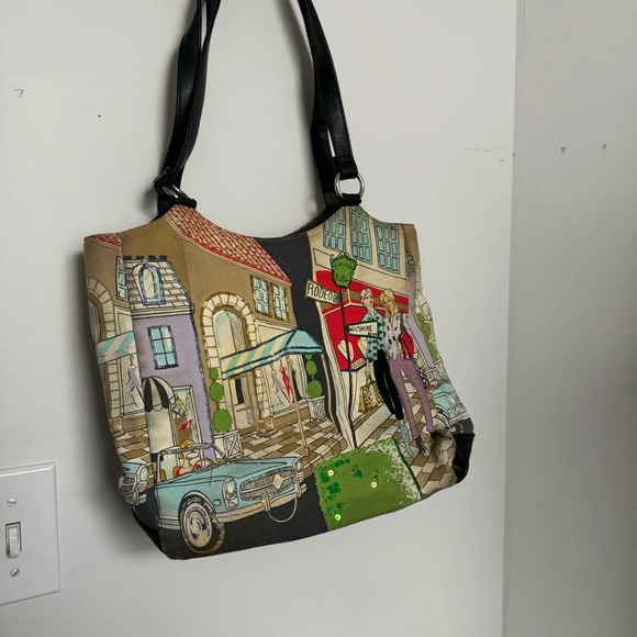 Colorful Y2K Graphic Tote Bag beaded Hollywood - Picture 2 of 9